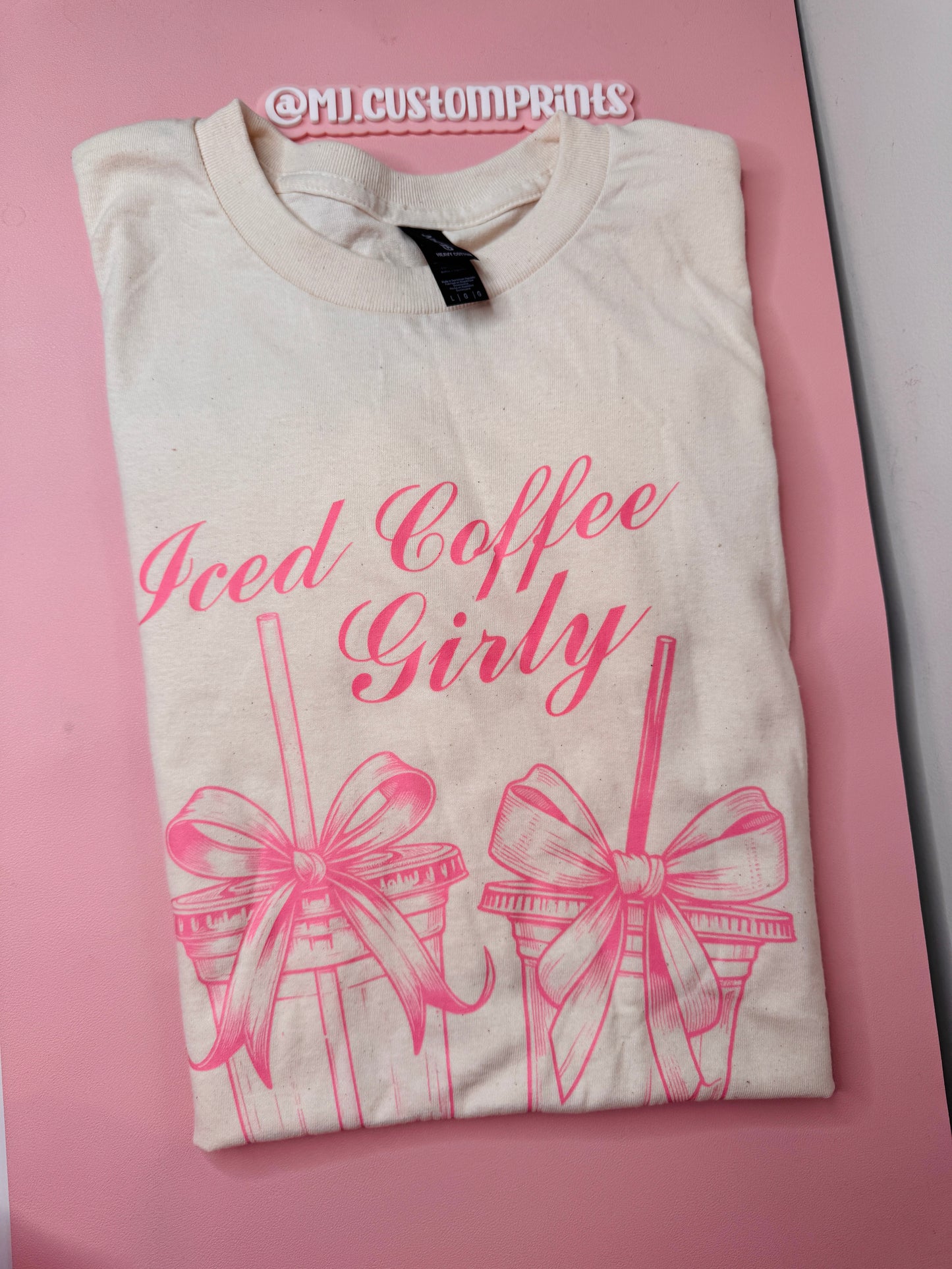 Iced Coffee Girly T-shirt (SIZE LARGE)