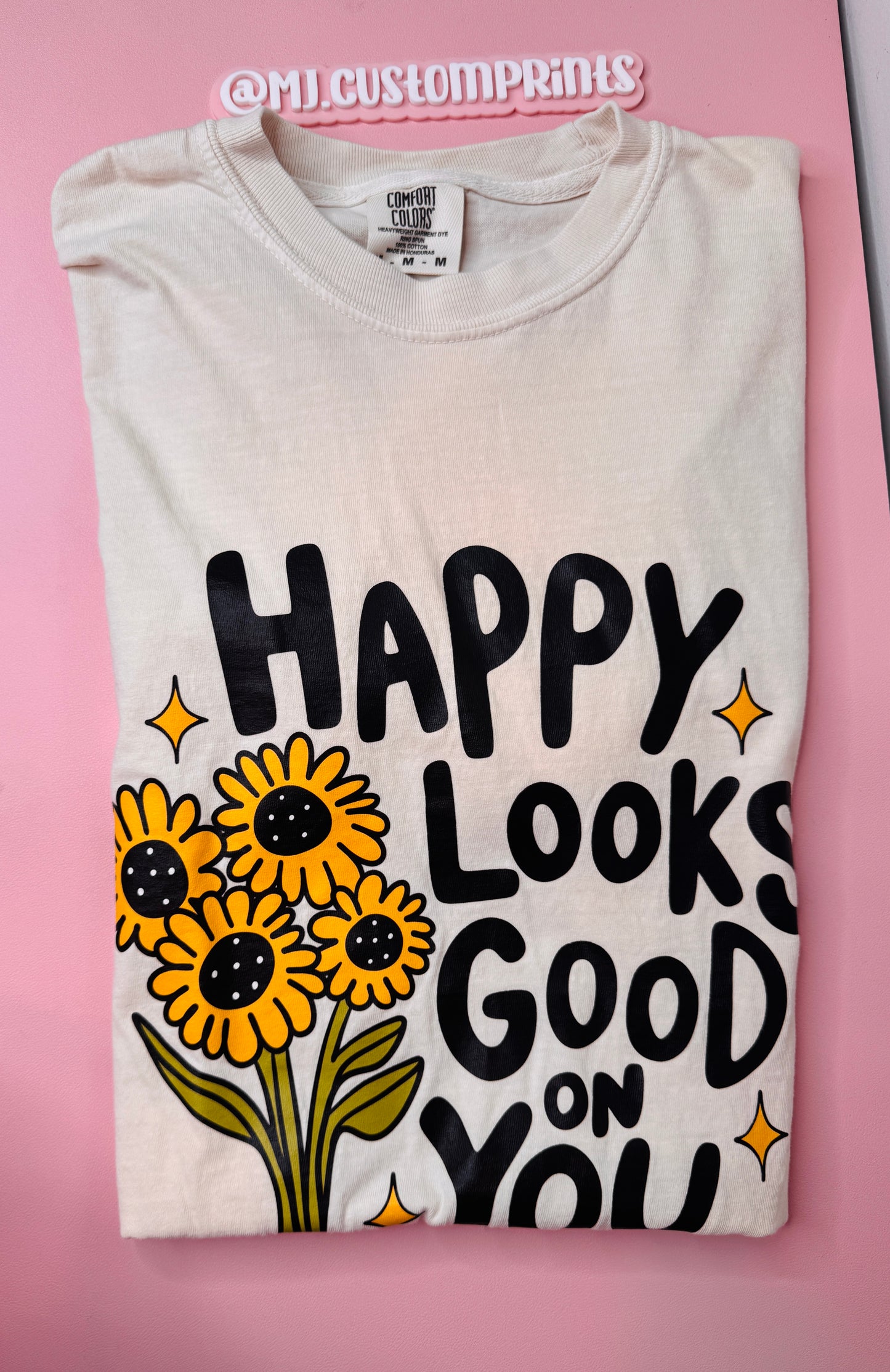 Happy Looks Good on You T-shirt (SIZE MEDIUM)
