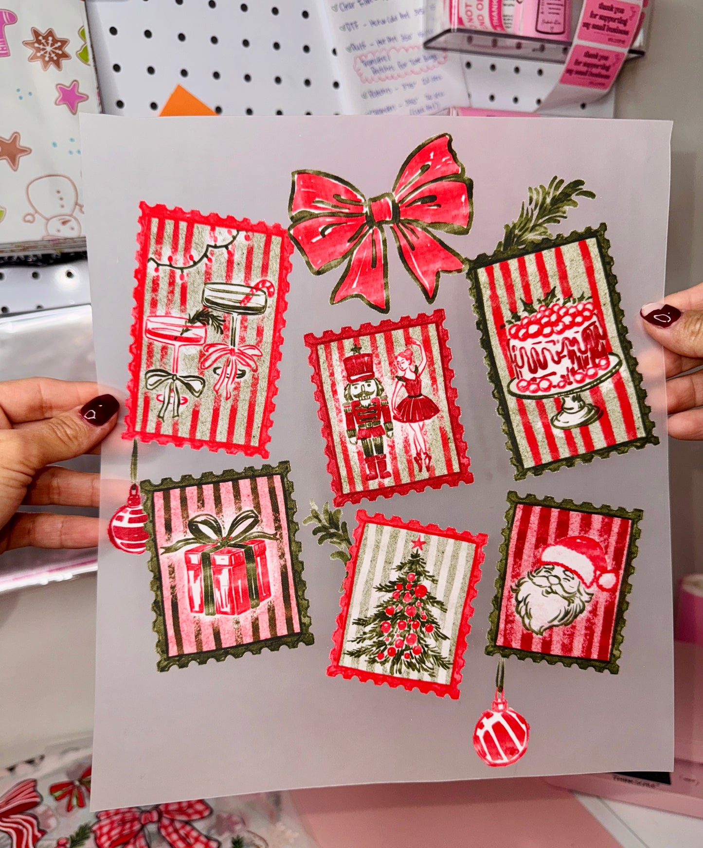 Vintage Christmas Stamps- DTF
