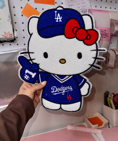 Dodger Blue Kitty  - Embroidered Patch