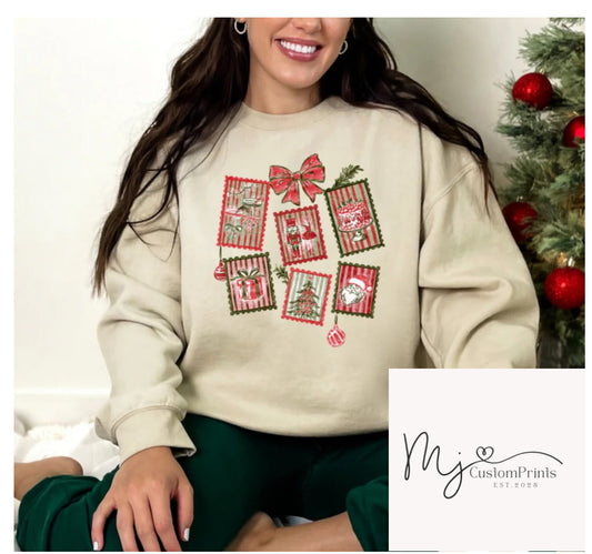 Vintage Christmas Stamps- DTF