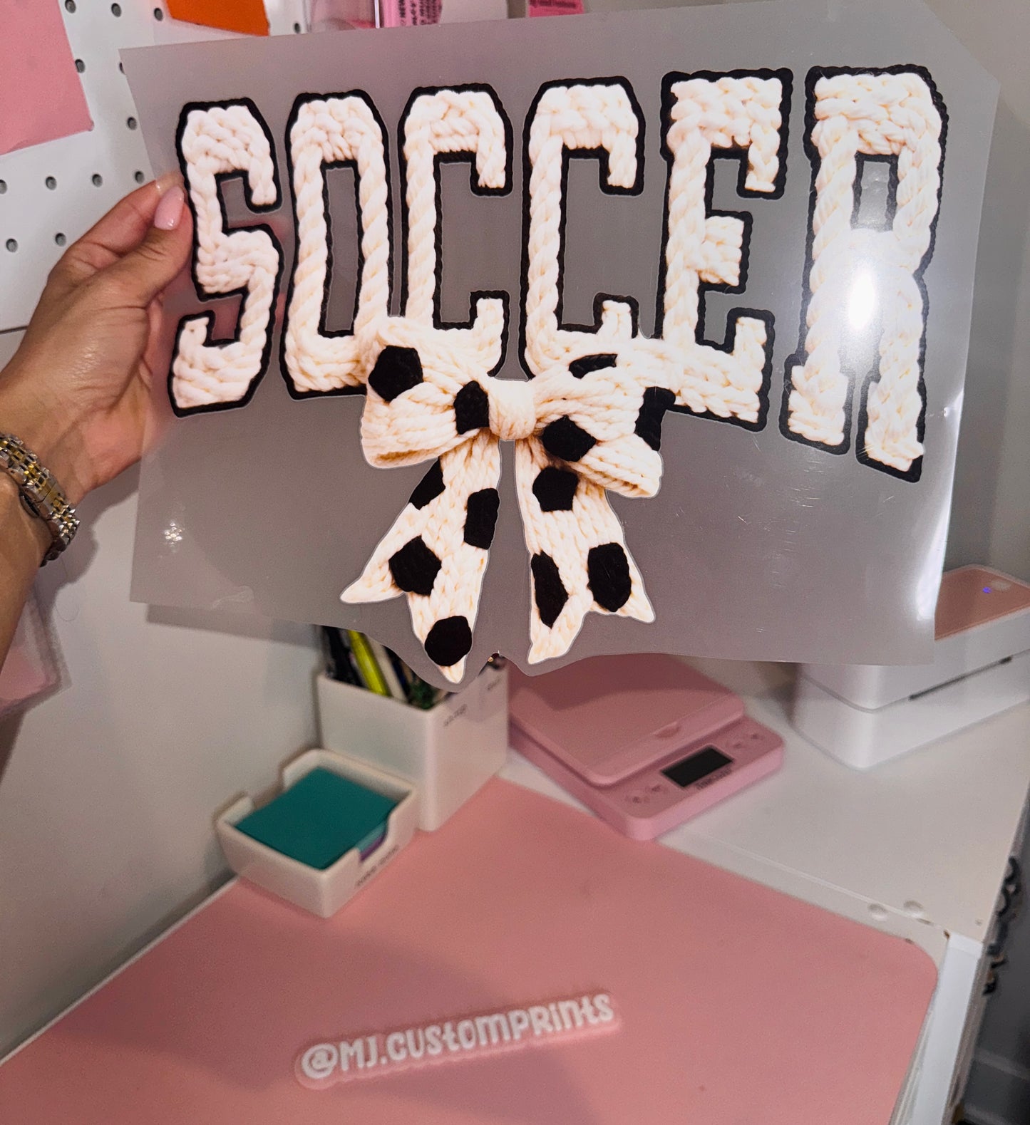 Faux Crochet Soccer Coquette - Screen Print