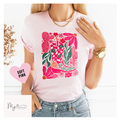 Floral Girly Cowboy Boot - DTF￼