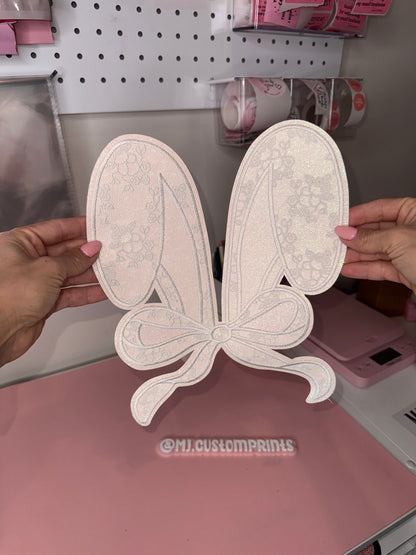Faux Lace Bunny Ears - Chenille Patch