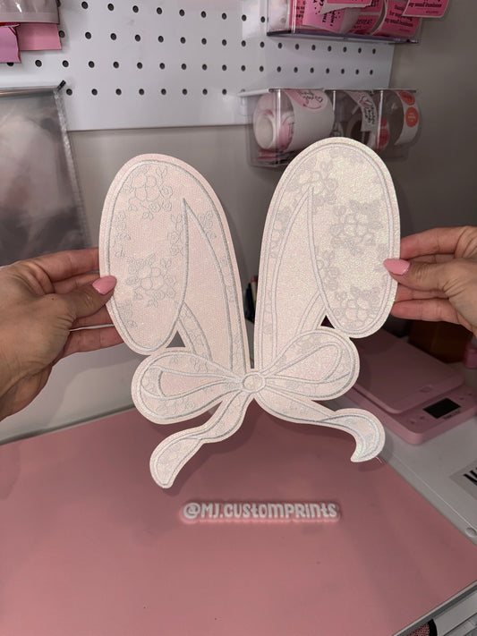 Faux Lace Bunny Ears - Chenille Patch