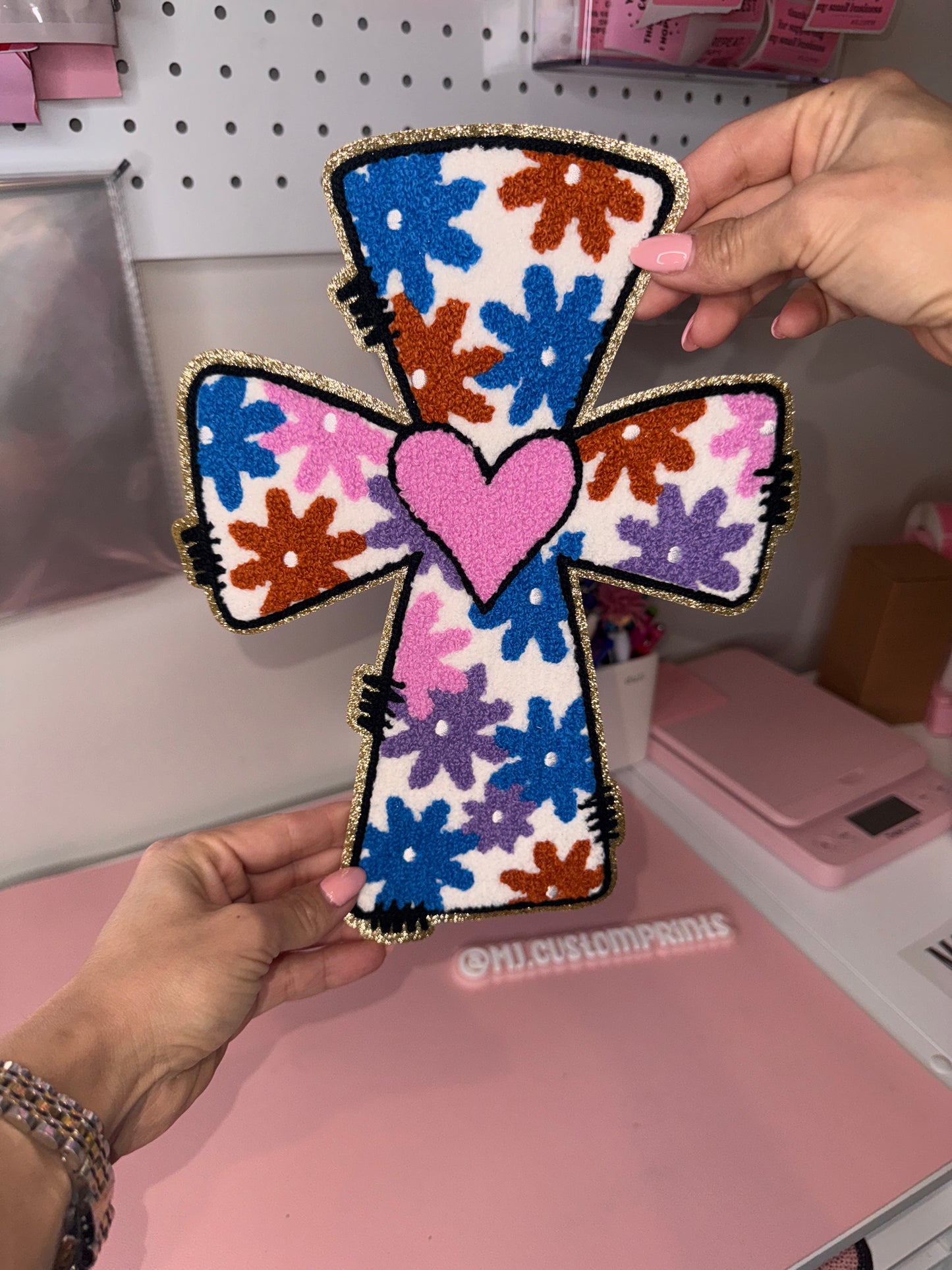 Heart Cross - Chenille Patchw