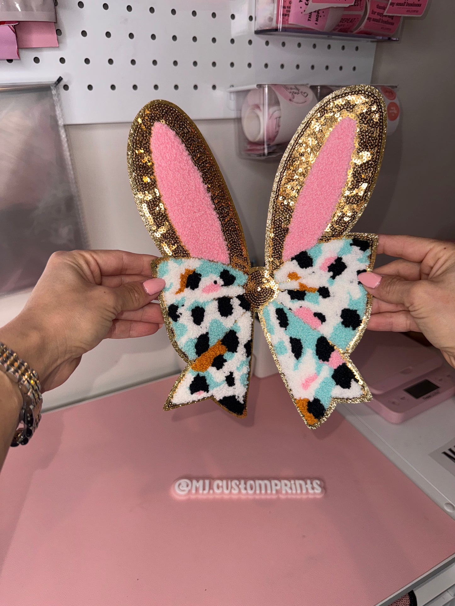 Bunny Bow Ears - Sequin Patch