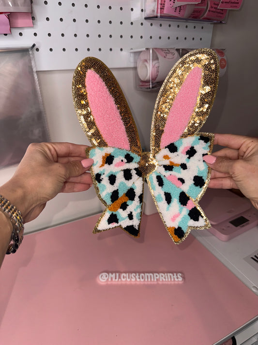 Bunny Bow Ears - Sequin Patch