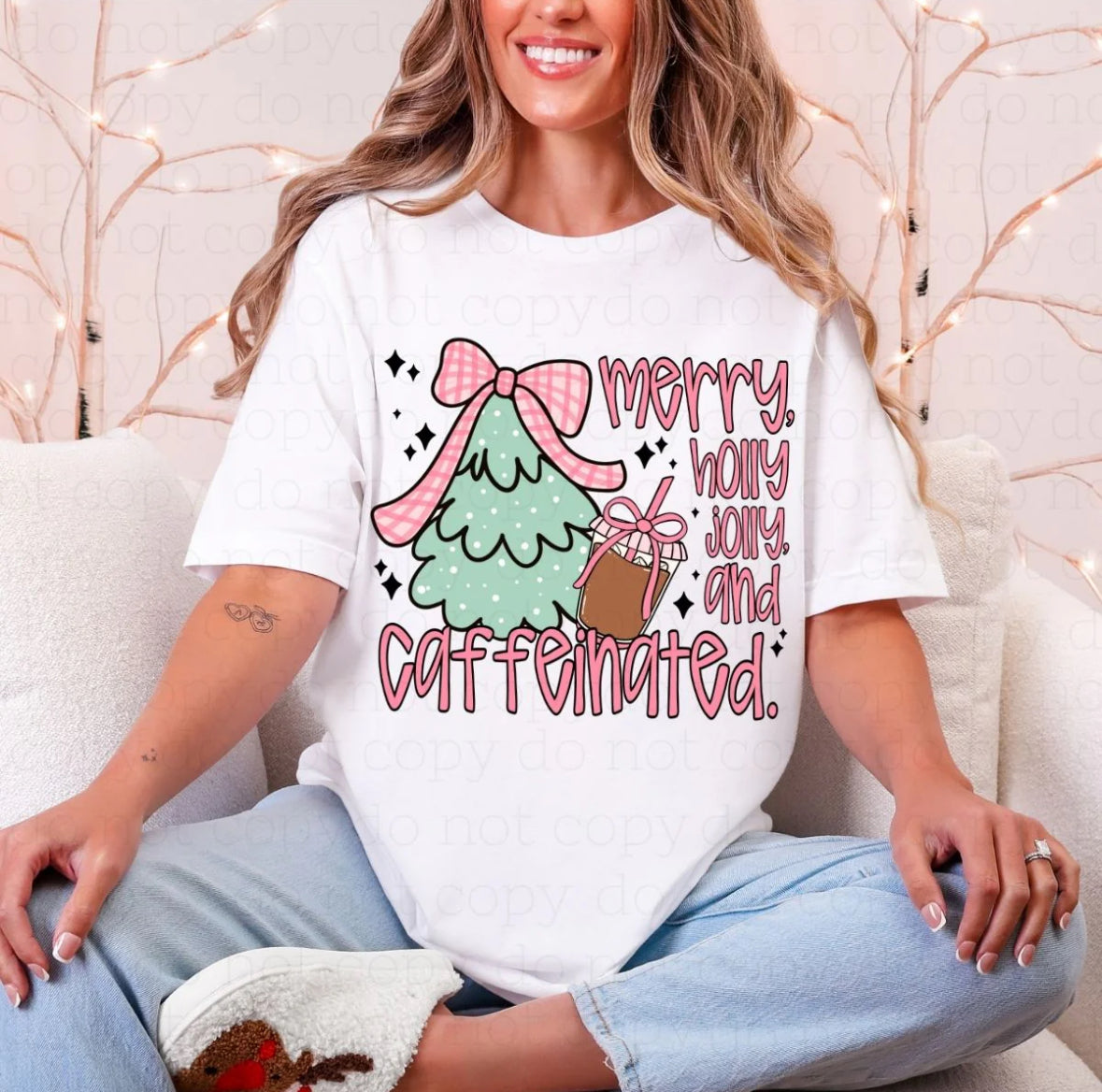 Merry Holly,Jolly & Caffeinated - DTF 11”