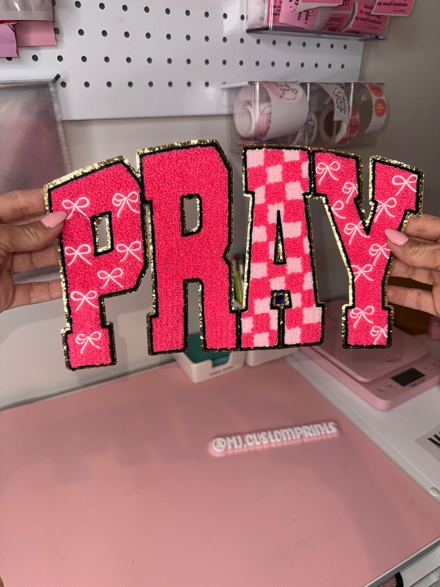 Pink Pray - Chenille Patch