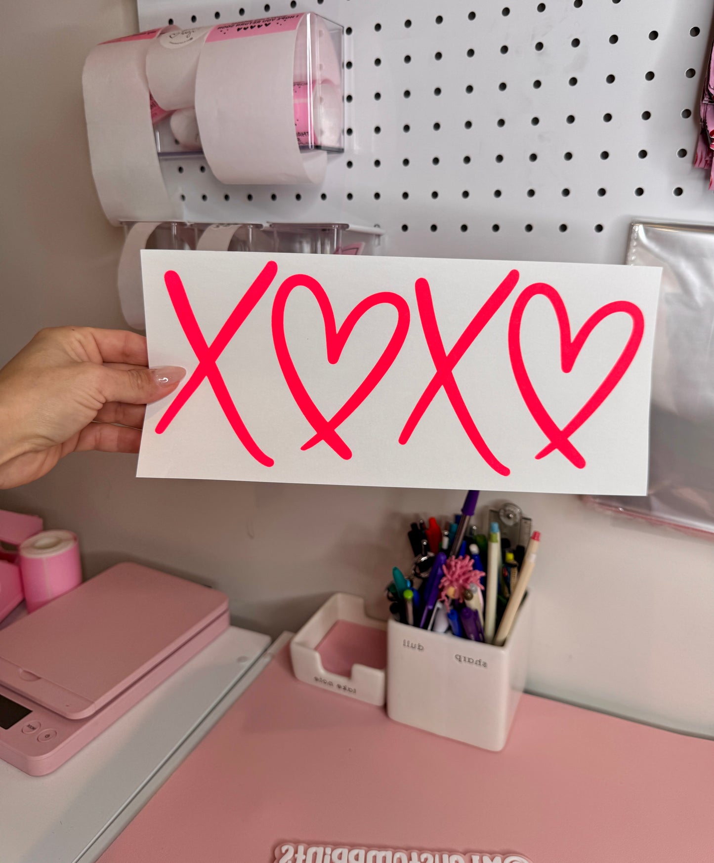 XOXO - Bright Pink Puff Print